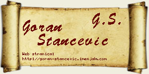 Goran Stančević vizit kartica